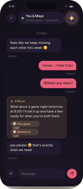 Couple's Friend — the shared space with Stella